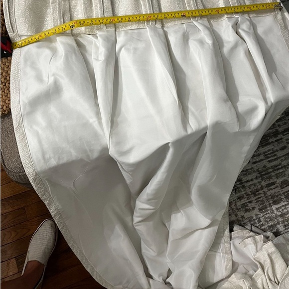 4- DKNY: 108” Pleated drapes with accent buttons Champagne. Like New! - Picture 5 of 11